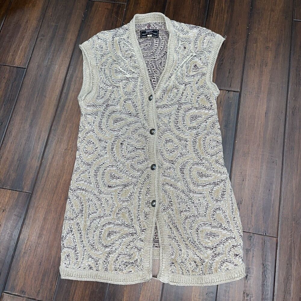 Vintage Coogi Australia Sweater Vest Knit Mens M Grandpa Cardigan Cosby 90s